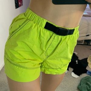 NEON YELLOW UTILITY SHORTS